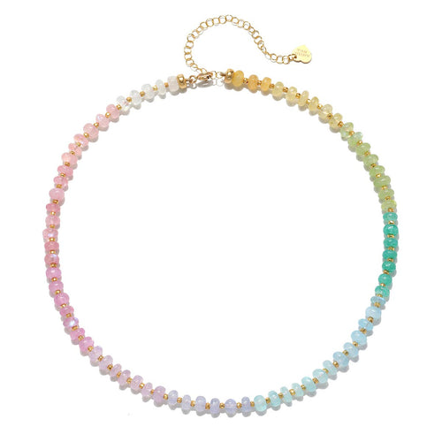 Pastel Rainbow Moonstone Sparkle Necklace
