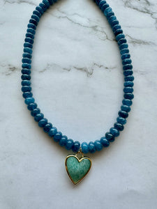 Caia Necklace New Colors Added! : Amazonite with Red Star Quartz,