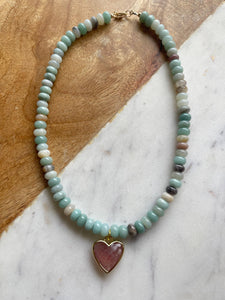 Caia Necklace New Colors Added! : Fuschia Jade with Lapis