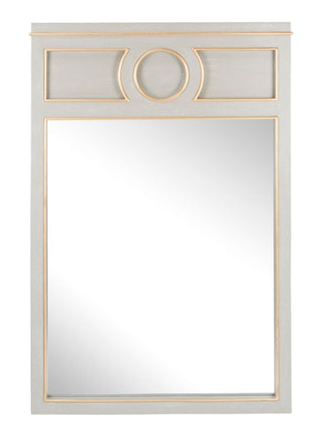 Portofino Mirror, Winter Gray and Gold Accents