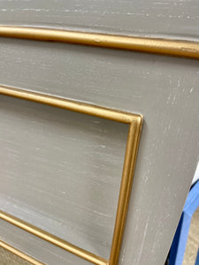 Portofino Mirror, Winter Gray and Gold Accents
