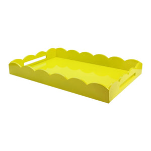 Large lacquer scallop tray, Yellow