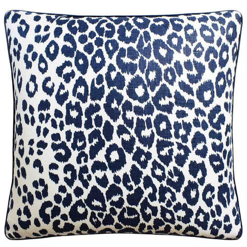 Iconic Leopard Pillow, Navy, 22