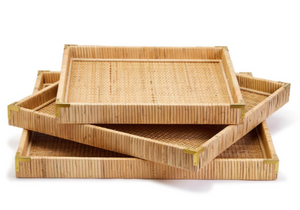 Rattan Square Tray - Medium